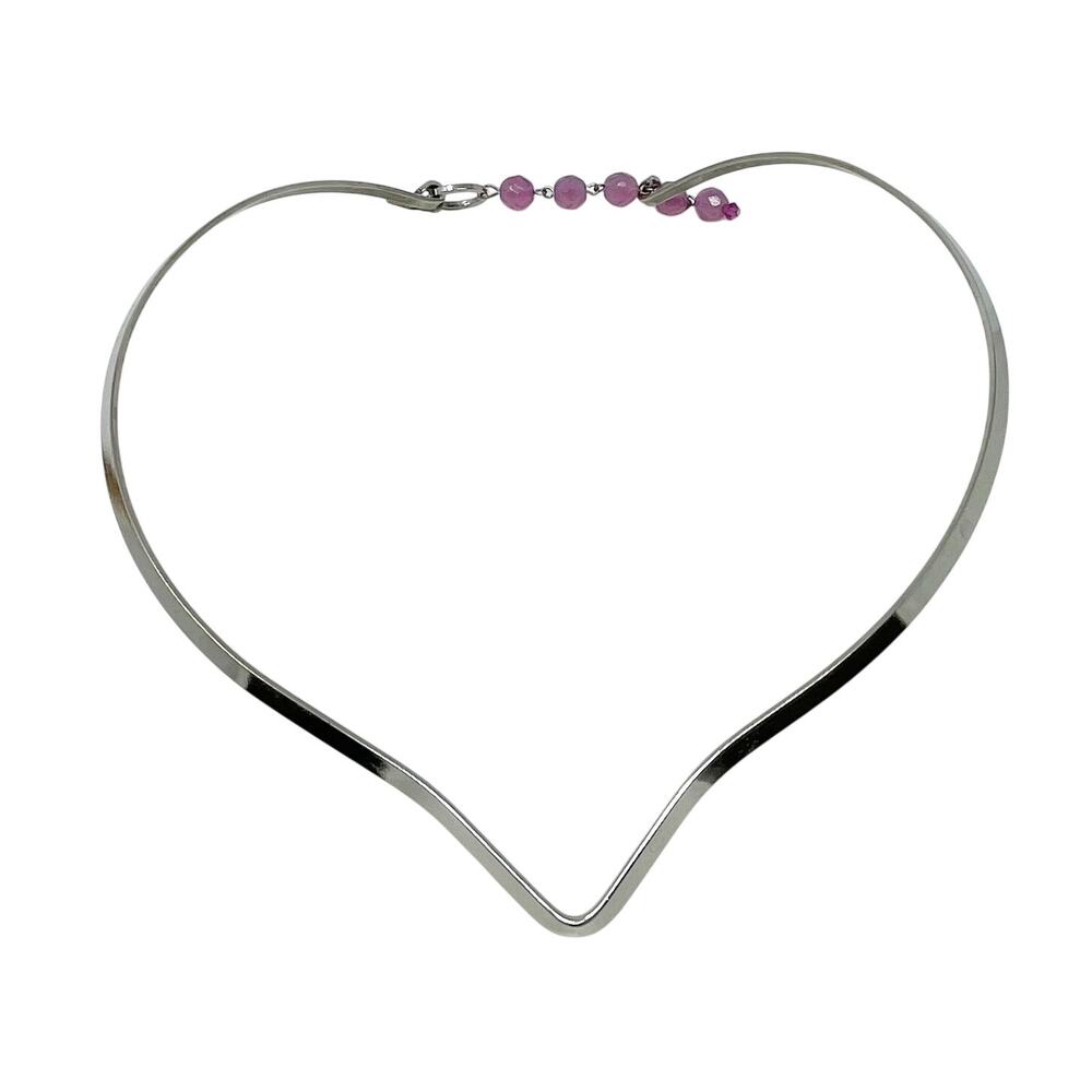 F.A.I.T.H. Silver Tone Collar Necklace Minimalist Dainty Add a Pendant RARE